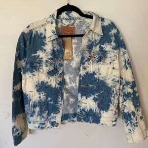 Levi’s Ex-Boyfriend Blue Tye-Dye Jean Trucker Jacket Women Size XS